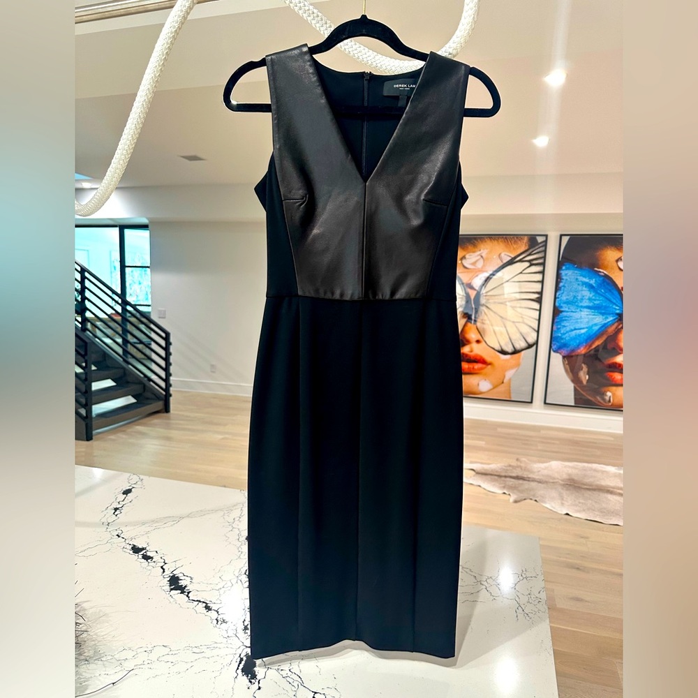 Derek Lam Black V-Neck Midi Dress